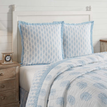 Avani Blue Fabric Euro Sham 26x26 VHC Brands - The Fox Decor